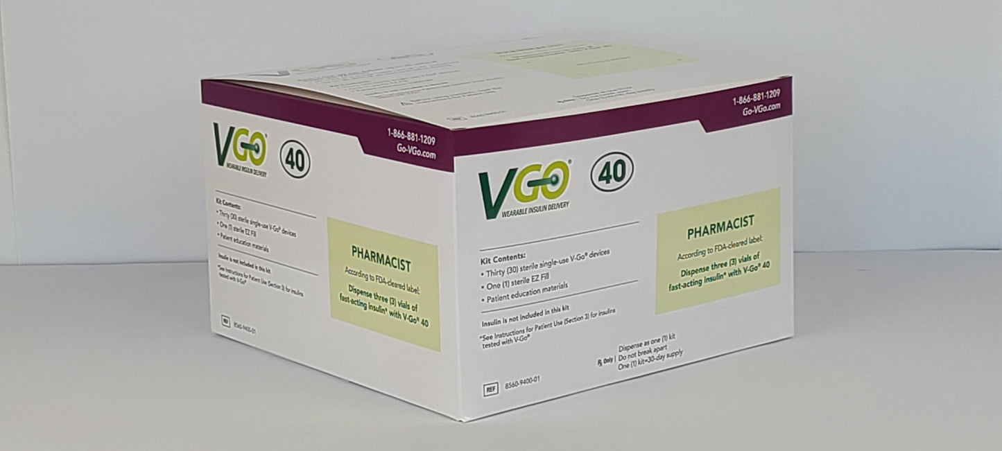 V-GO 40U Disposable Insulin Delivery Device (30 per box)