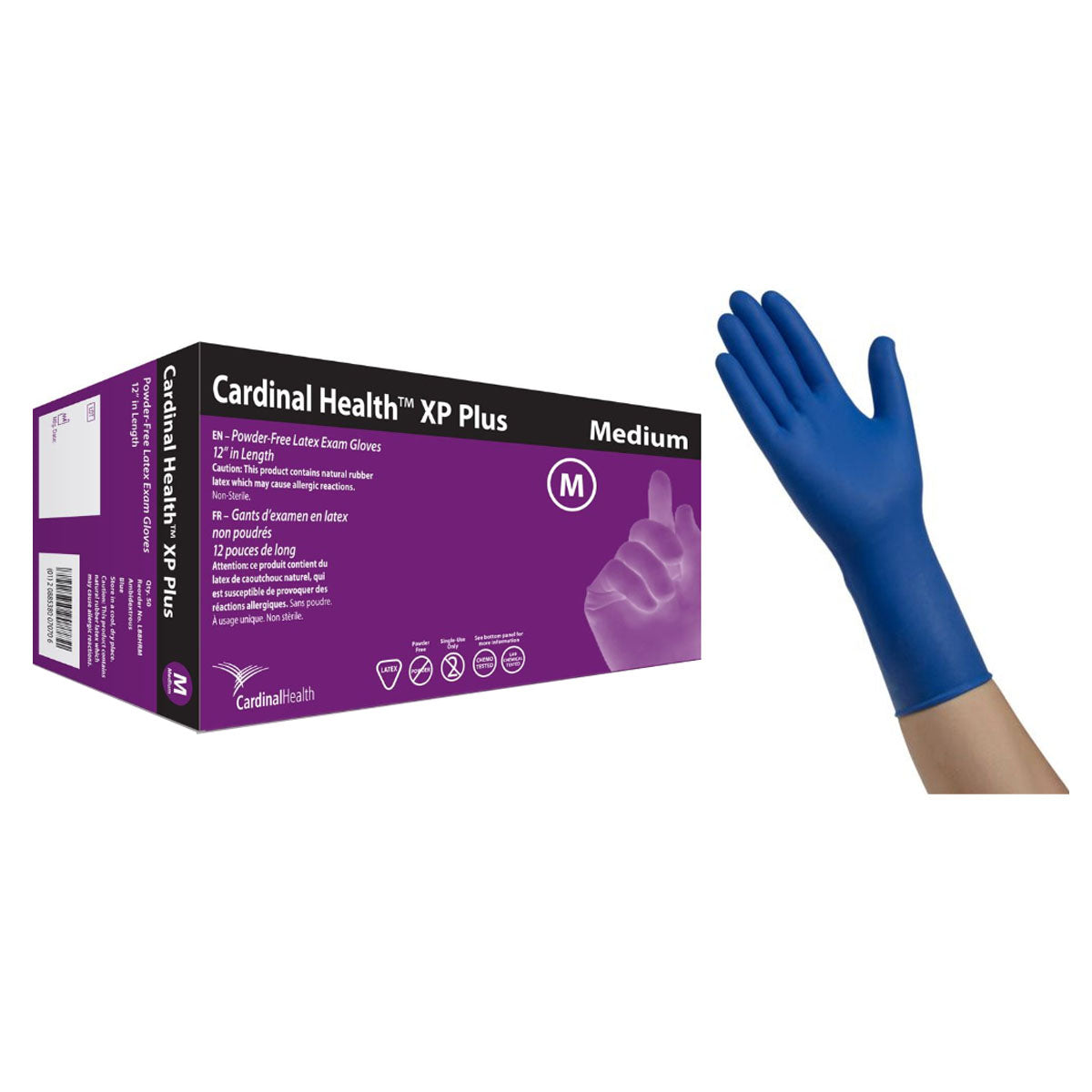 Cardinal Health XP Plus Examination Glove, Medium, Blue