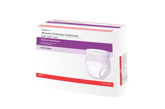 Cardinal Health, Women's Protective Underwear, Sure Care Super, Small/Medium, 32" - 44"