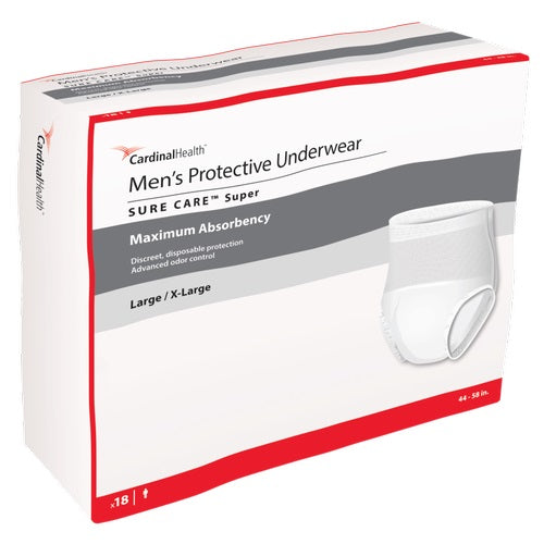 Cardinal Health, Men's Protective Underwear, Sure Care Super, Large/X-Large, 45" - 58"