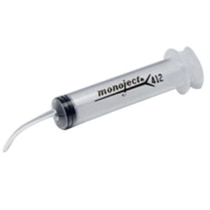 Monoject Curved Tip Irrigation Syringe, 12mL