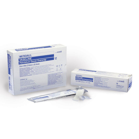 Kendall Vaseline Sterile Non-Adherent Petrolatum Gauze Strip, 3" x 9"