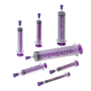 Monoject Enteral Syringe with Purple Tip Cap 60mL, Polypropylene
