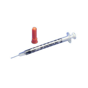 Monoject Rigid Pack Insulin Syringe with 28G x 1/2" L Needle and Accu-tip Flat Plunger Tip 1/2mL