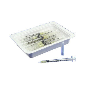 Monoject Allergy Trays with 1mL Tuberculin Syringe and 27G x 1/2" Detachable Needle