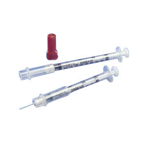 Monoject Tuberculin Safety Syringes 1mL Capacity with 25G x 5/8" L Needle and Accu-tip