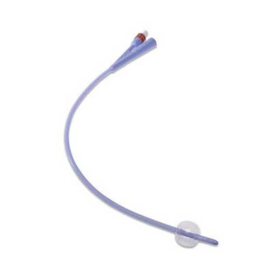 Kendall Dover Silicone Foley Catheter, 2-Way, 30cc Balloon Capacity, 28Fr OD