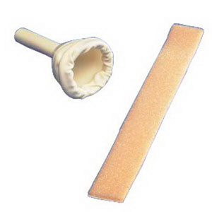 Kendall Uri-Drain Latex Male External Catheter with Two-Sided Adhesive Strap 33mm Diameter Standard Size, Disposable, One-Piece, with Soft Tip