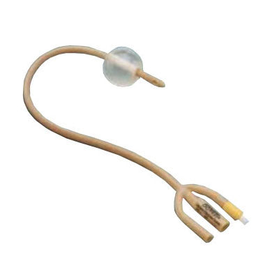 Kendall Dover Silicone Elastomer Coated Latex Foley Catheter, 3-Way, 5cc Balloon Capacity, 20Fr OD