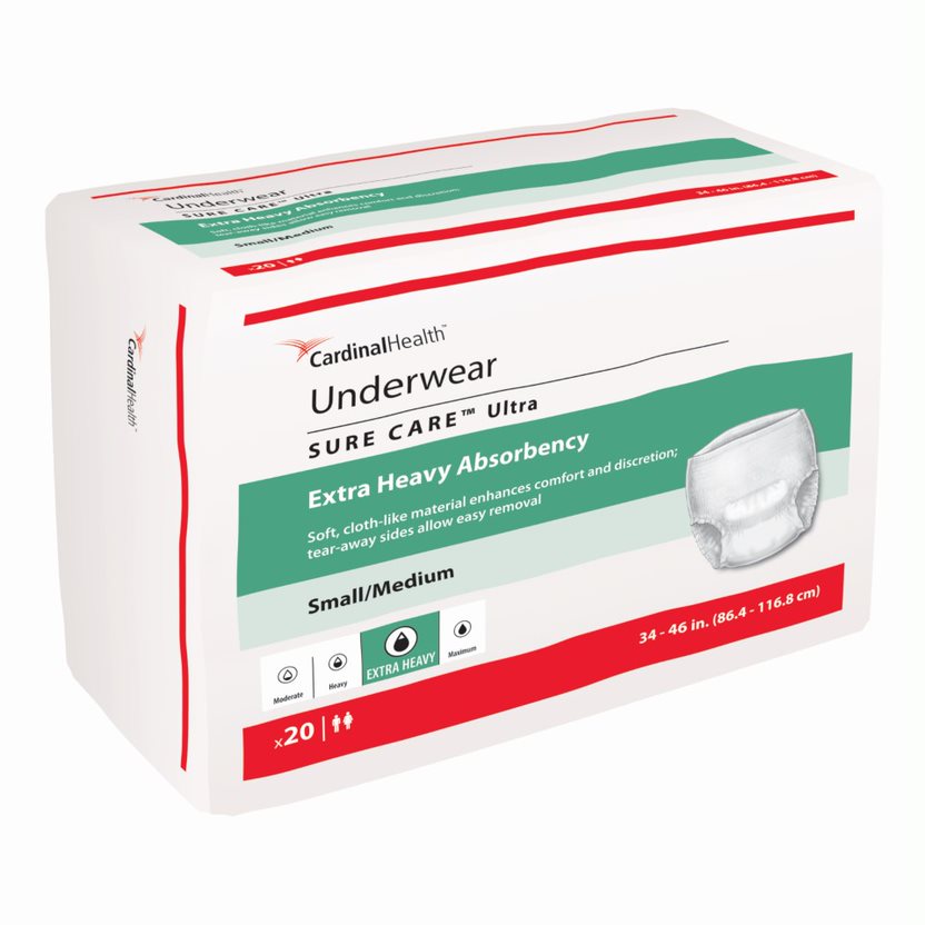 Cardinal Health, Underwear, Sure Care Ultra, Small/Medium, 34" - 46"