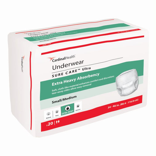 Cardinal Health, Underwear, Sure Care Ultra, Small/Medium, 34" - 46"