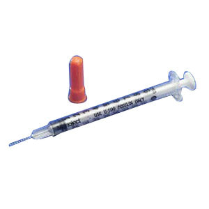 Monoject Rigid Pack Insulin Syringe with Accu-tip Flat Plunger Tip 1mL