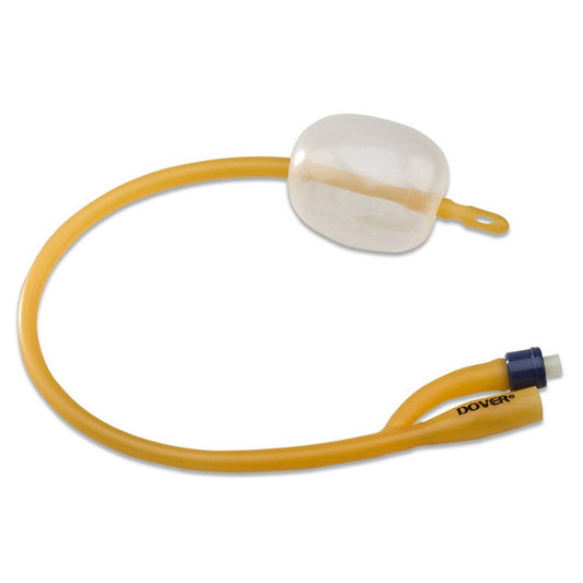Cardinal Health Dover Hydrogel Coated Latex Foley Catheter, 2-Way, 5mL Capacity, 12Fr OD, 16"