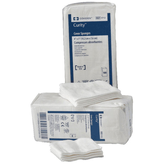 Curity Non-Sterile Cover Sponge, Non Woven Cellulose Wadding Filled Sponge, 3" x 3"
