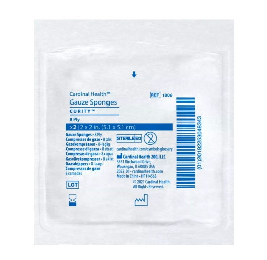 Curity Sterile Gauze Sponge, 8-Ply, 2s, 2" x 2"