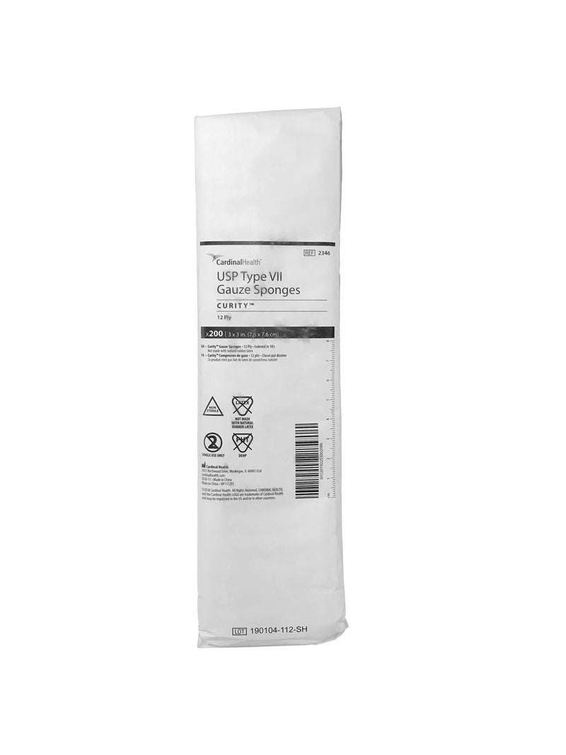 Curity Nonsterile Gauze Sponge 3" L x 3" W, 12 ply, 10's, USP Type VII
