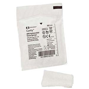 Curity AMD Antimicrobial Gauze Sponge 4" x 4", 12-Ply Sterile, 2s in Tray, Non-Adhesive