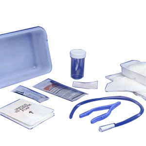 Curity Open Urethral Catheter Tray with 14Fr Latex Catheter, 2 Nitrile Exam Gloves
