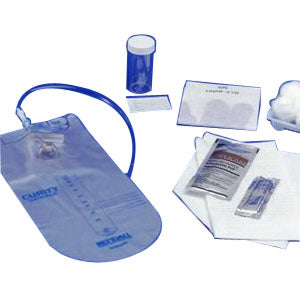 Curity Closed Urethral Catheter Tray with 16Fr Red Rubber Catheter, 1500mL Collection Bag
