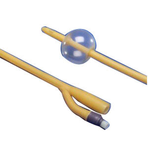 Kendall KenGuard 2-Way Silicone Coated Latex Foley Catheter 24Fr 16" L, 5 cc Balloon Capacity