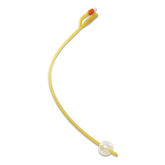 Cardinal Health Dover Foley Catheter, Silicone-Elastomer Coated, Latex, 30mL Capacity, 2-Way, 12Fr OD, 16"