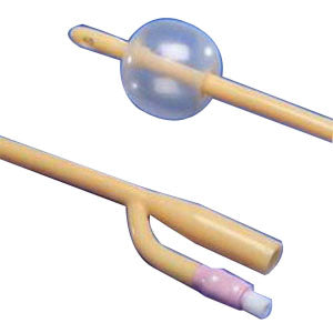 Kendall Dover 2-Way Silicone-Elastomer Coated Latex Foley Catheter 18Fr 16" 30cc Balloon Capacity
