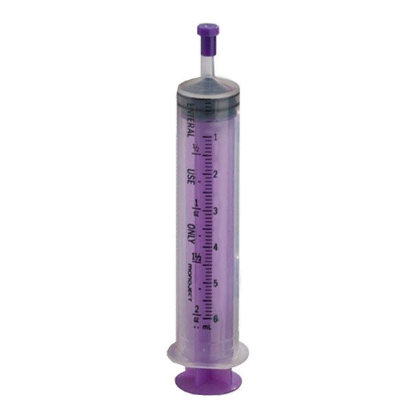 Cardinal Health Monoject Oral Enteral Feeding Syringe, 6mL, Purple