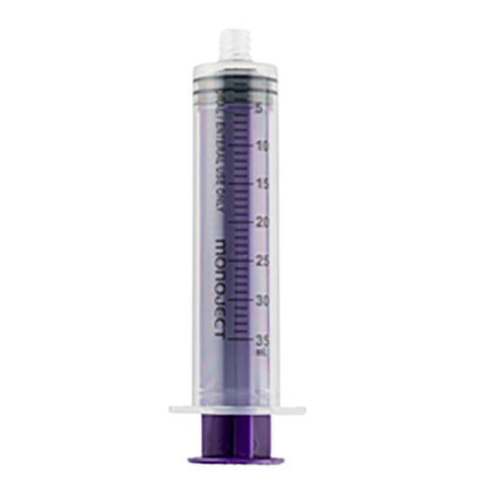 Monoject Purple Oral ENFit Syringe, Sterile, 35 mL