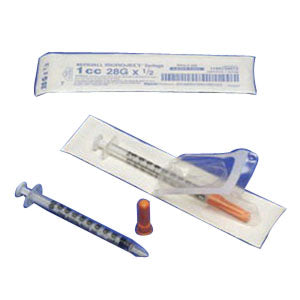 Monoject SoftPack Insulin Syringe with 30G x 5/16" L Needle and Accu-tip Flat Plunger Tip 1mL