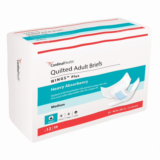 Cardinal Health, Quilted Adult Briefs, Wings Plus, Small, 20" - 31"