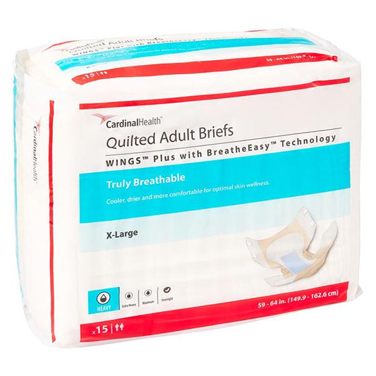 WINGS Plus Quilted Brief with BreatheEasy Technology, X-Large, 59" - 64"