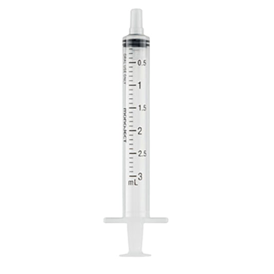 Monoject 3mL Oral Syringe, Clear, Polypropylene